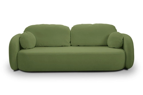 Sofa rozkładana Salby 3 osobowa z funkcją spania i pojemnikiem zielona do salonu