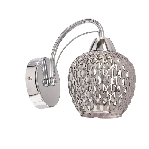 Kinkiet ścienny TOBIAS nowoczesny chrom z dymionym kloszem do salonu i sypialni CANDELLUX