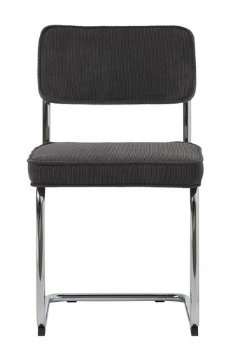 Krzesło tapicerowane Tepper szare sztruks nowoczesne do jadalni i salonu UNIQUE