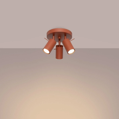 Plafon sufitowy RING 3P nowoczesny czerwony z ruchomym kloszem do salonu i sypialni