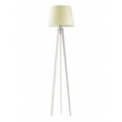 Lampa stojąca do salonu Curacao nowoczesna drewniana z abażurem ecru Lysne 158 cm