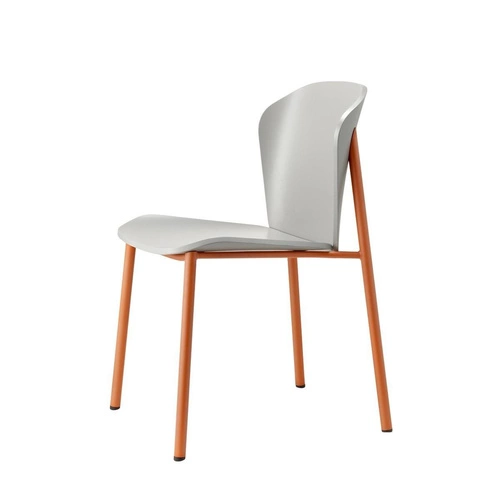 Krzesło do jadalni Finn SCAB Design nowoczesne drewniane szare z metalowymi nogami sztaplowane