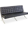 Sofa BA3 3 osobowa, czarna skóra inspirowana Barcelona