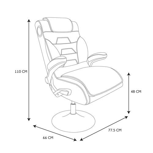 Fotel gamingowy Bemix czarno-czerwony skórzany obrotowy z regulowanymi podłokietnikami do biurka