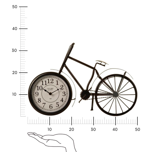 Zegar stojący retro rower Dimitri czarny cichy mechanizm do salonu lub sypialni Atmosphera