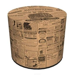 Pufa okrągła The Times Intesi nowoczesna multikolor do salonu lub sypialni tapicerowana 40 cm