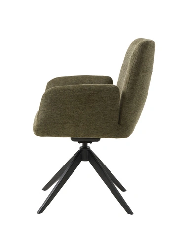 Fotel obrotowy Rossa Unique zielony do salonu nowoczesny tapicerowany z podłokietnikami