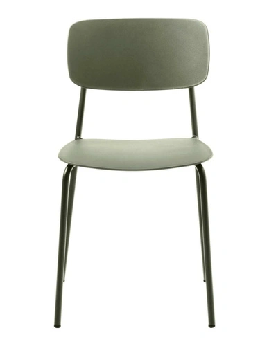 Krzesło do jadalni Kirkland oliwkowe nowoczesne z tworzywa