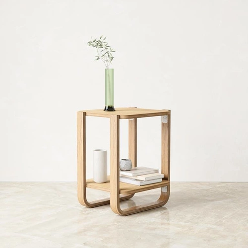 Stolik kawowy Bellwood drewniany prostokątny z półką skandynawski do salonu Umbra