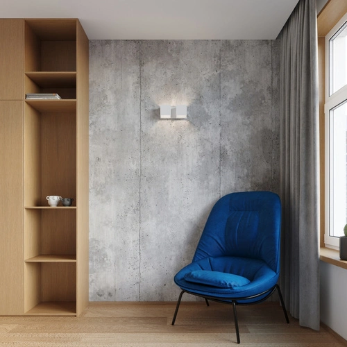 Kinkiet ścienny QUAD 2 biały nowoczesny podwójny aluminiowy do salonu i sypialni Sollux