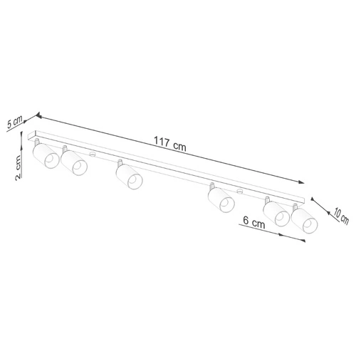 Plafon sufitowy WINX 6L czarny chrom nowoczesny do salonu i sypialni LED GU10