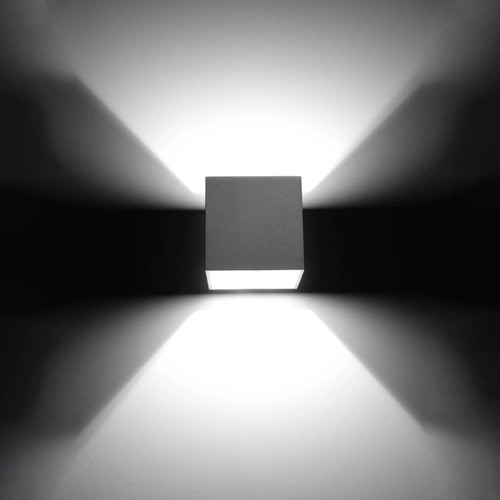 Kinkiet ścienny Quad szary nowoczesny aluminiowy do salonu i sypialni Sollux Lighting