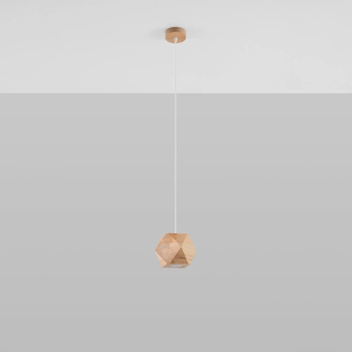 Lampa wisząca WOODY naturalne drewno do salonu nowoczesna lampa sufitowa 120 cm