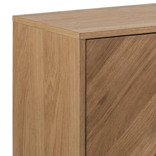 Komoda Brighton 150 cm dąb olejowany z frontem w jodełkę na nóżkach do salonu nowoczesna