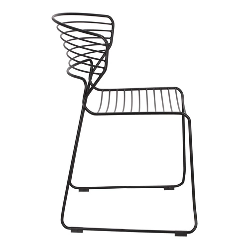 Krzesło Hilly czarne metalowe do jadalni i kuchni nowoczesne na płozach Intesi