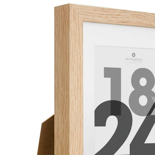 Drewniana ramka na zdjęcia 18x24 Wood Atmosphera stojąca naturalna nowoczesna MDF szklana