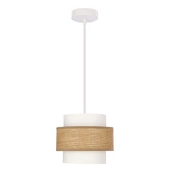 Lampa wisząca NUGET biała nowoczesna z abażurem do kuchni i jadalni nad stół