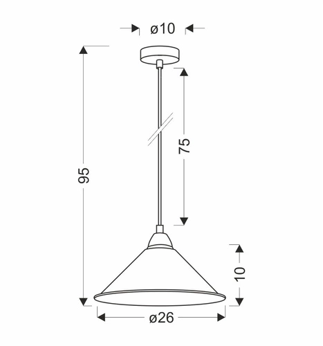 Lampa wisząca Avola chromowy 26 1x60W  E27 klosz biały
