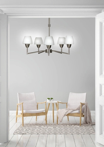 Lampa wisząca Togo 5-punktowa szklana do salonu nowoczesna biała CANDELLUX