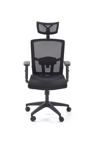 Fotel biurowy ergonomiczny obrotowy Scienne czarny z zagłówkiem i regulacją Intesi