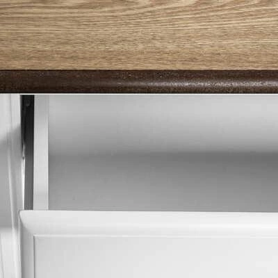 Konsola Solen biała z szufladami i półką, nowoczesny stolik do przedpokoju lub salonu