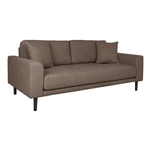 Sofa Lido 2,5 brązowa/ nogi czarne