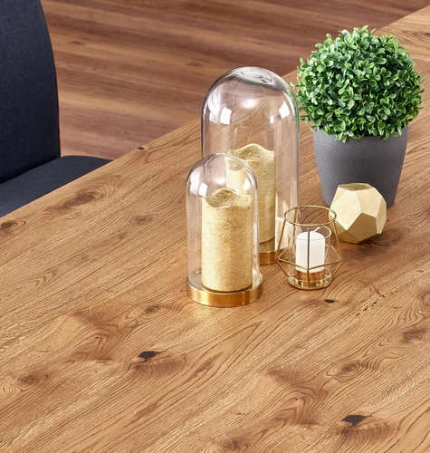 Stół rozkładany loftowy Intesi Loft do jadalni 160-250 cm dąb naturalny czarne nogi