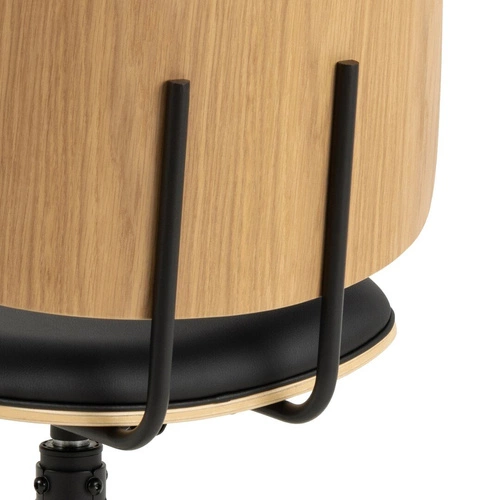 Krzesło obrotowe Owen Actona czarne skóra do biura i salonu tapicerowane industrialne