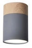 Lampa sufitowa Tuba szara z drewnem nowoczesna pojedyncza do salonu kuchni lub sypialni