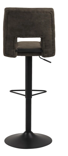 Hoker z oparciem Sylvia Actona nowoczesny tapicerowany obrotowy regulowany do kuchni antracytowy