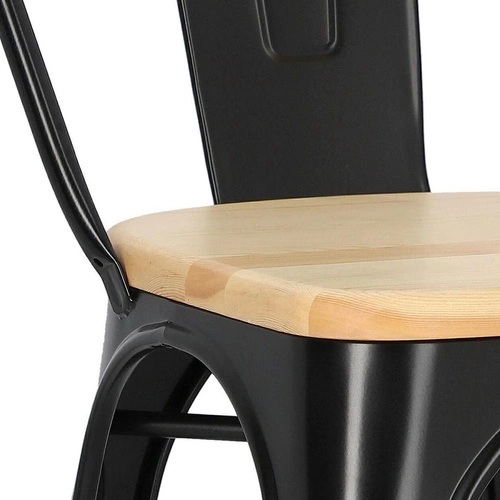 Krzesło do jadalni Paris Wood D2.DESIGN metalowe z drewnianym siedziskiem personalizowany kolor
