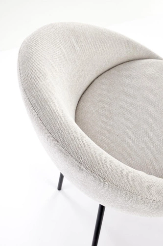 Hoker Eggy beżowy z podłokietnikami nowoczesny tapicerowany do kuchni i jadalni 65 cm Intesi