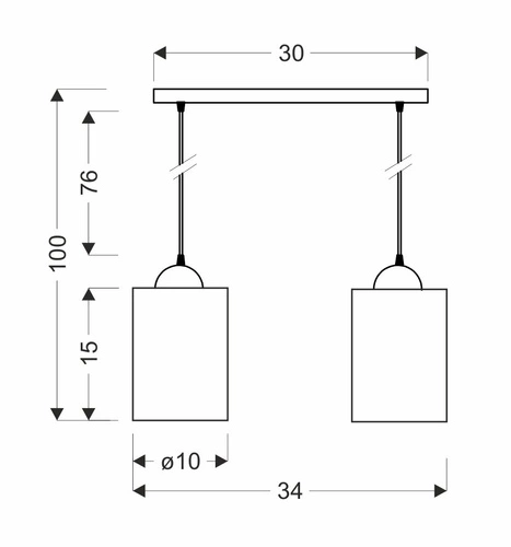 Lampa wisząca Bistro czarna szklana 2-punktowa regulowana nad stół do jadalni
