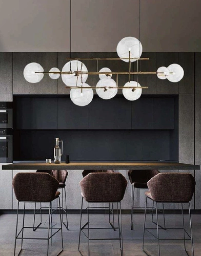 Lampa wisząca CHARM nowoczesna szklana złota do salonu i jadalni 200 cm Step into Design