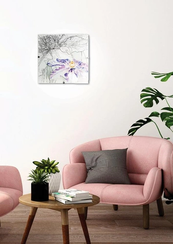 Plafon Spring kwadratowy szklany fioletowy 30x30 nowoczesny do salonu i sypialni