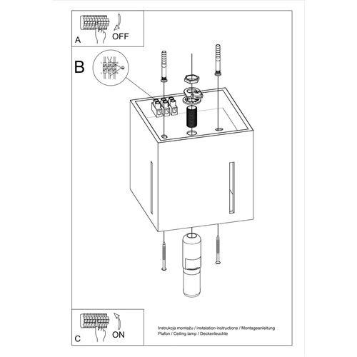Plafon kwadratowy szary nowoczesny PIXAR Sollux do salonu kuchni sypialni biura 10x10 cm