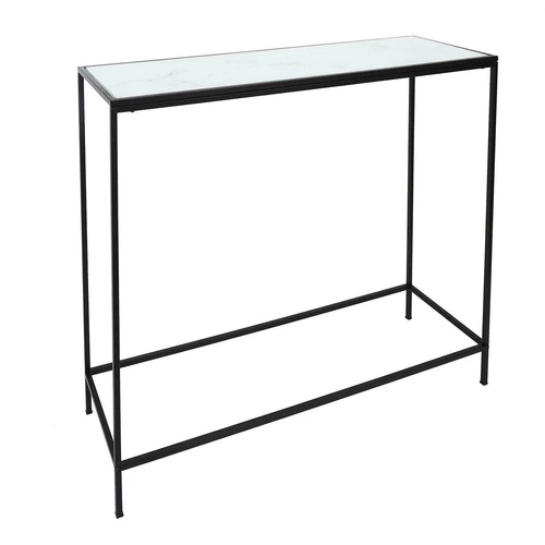 Konsola Rosa nowoczesna szklana z marmurowym blatem do przedpokoju lub salonu 100 cm