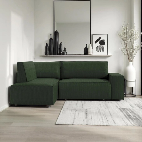 Narożnik Molde L lewy sztruks zielony Poso 14