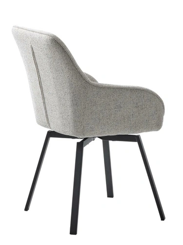 Krzesło do jadalni Alma tapicerowane boucle z podłokietnikami białe