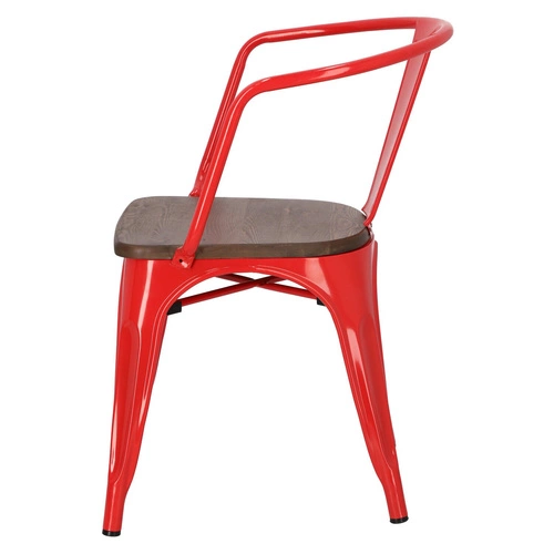 Krzesło Paris Arms Wood czerwone sosna orzech