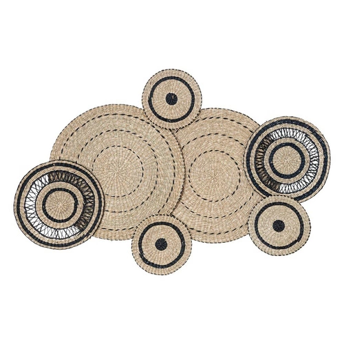 Dekoracja ścienna boho Isaure Atmosphera z juty i metalu 115 cm ozdoba na ścianę do salonu