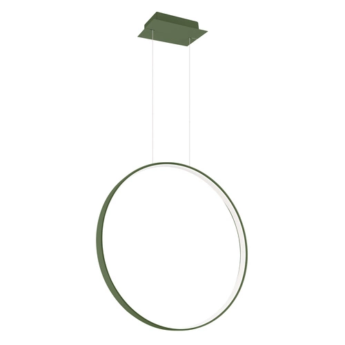 Lampa wisząca LED RIO zielona oliwka nowoczesna do jadalni nad stół 55 cm