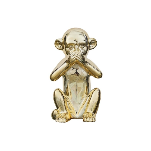 Figurka dekoracyjna Monkey złota ceramiczna do salonu nowoczesna 30 cm Intesi