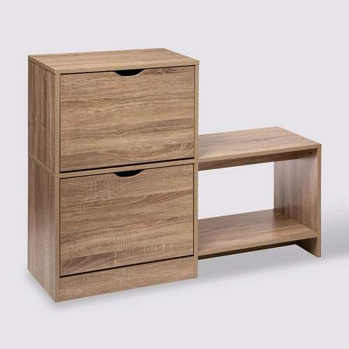 Szafka na buty Tiro 5five simply smart naturalna z półką i szufladami do przedpokoju skandynawska