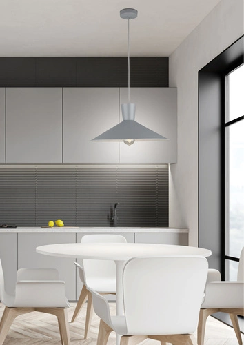 Lampa wisząca Elista szara metalowa nowoczesna nad stół do jadalni Ledea 120 cm