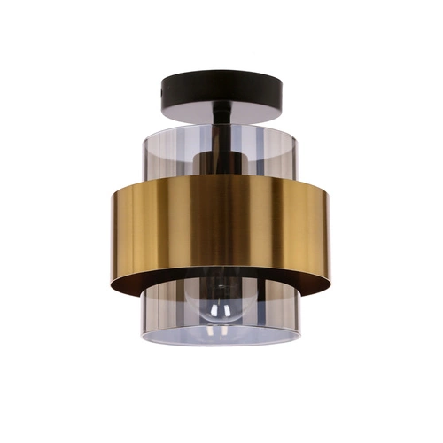 Lampa sufitowa Spiega czarny+mosiężny  1x60W E27 klosz dymiony