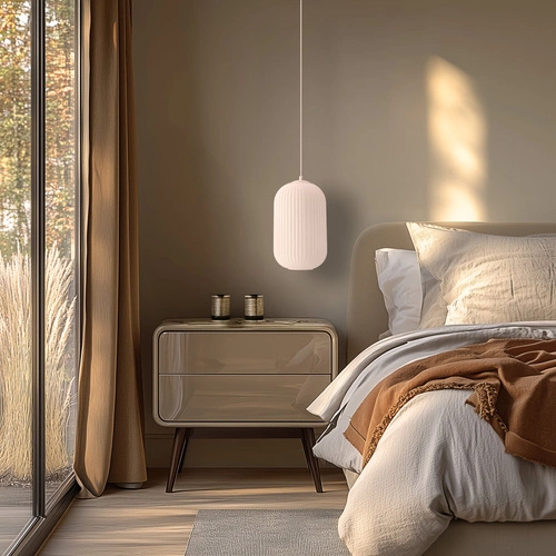 Lampa wisząca CRESTO biała szklana nowoczesna do salonu i jadalni 20 cm CANDELLUX