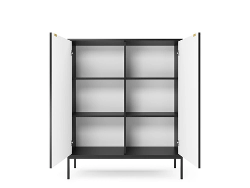 Zestaw mebli do sypialni czarny/czarny Delicious ryflowane fronty