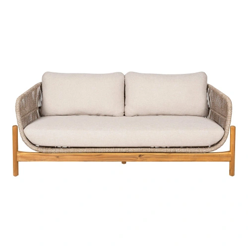 Sofa ogrodowa Terracina dwuosobowa drewniana akacja z poduszkami