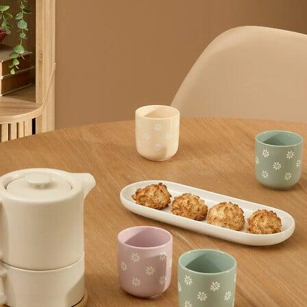 Zestaw 4 kubków ceramicznych Margot do espresso 100 ml kolorowe